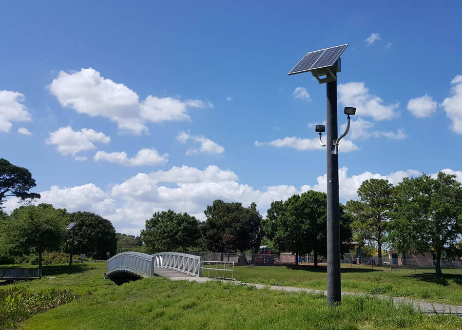 Commercial solar outlet flood lights